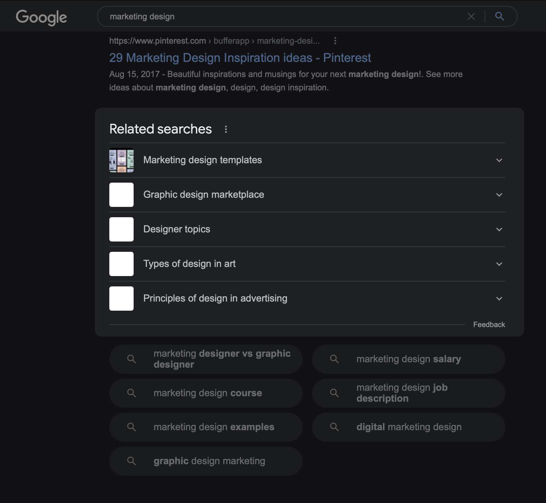 Google's Related Searches