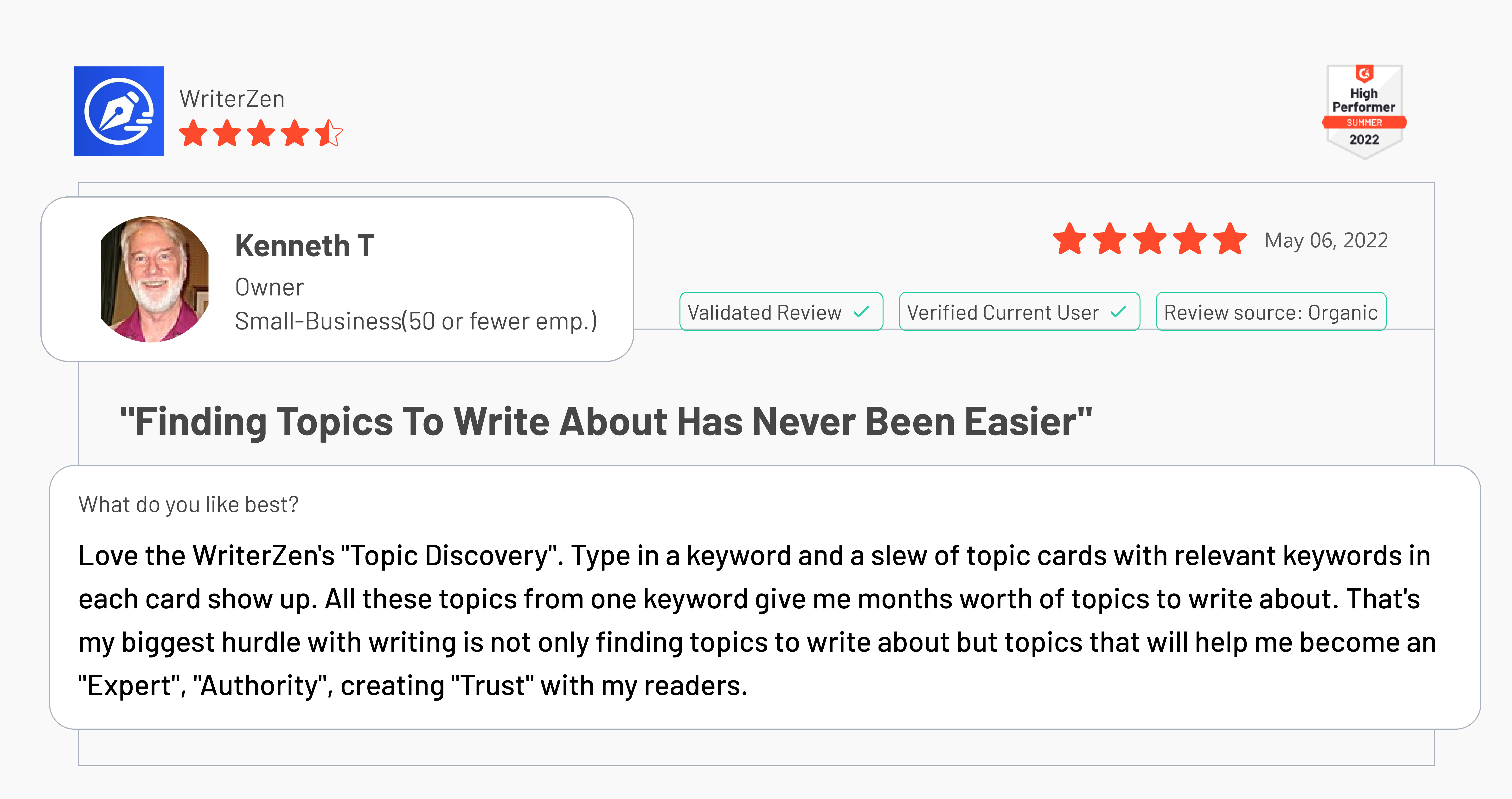 Positive Feedback From User After Using Topic Discovery
