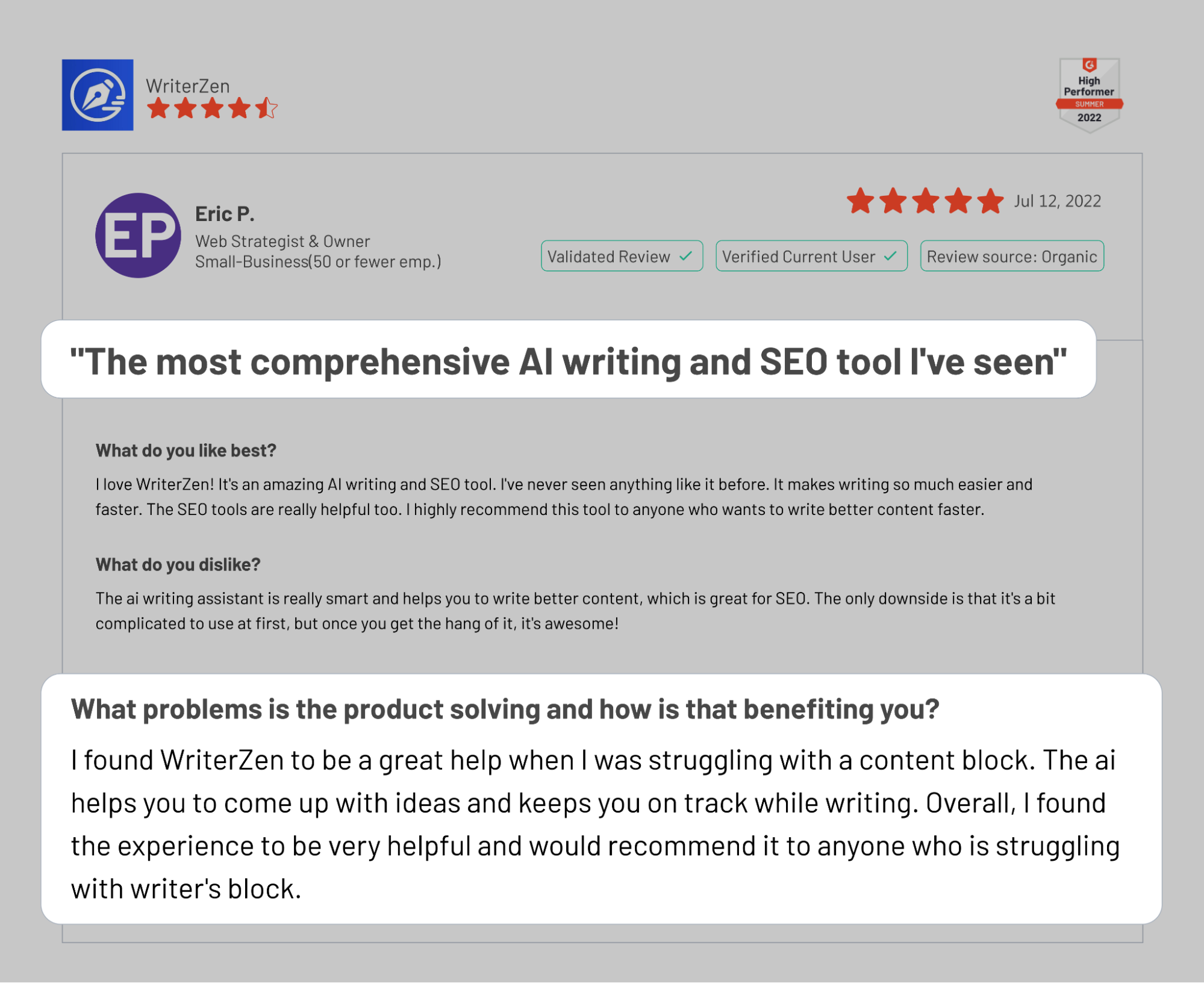 Positive Feedback On Writerzen From Users