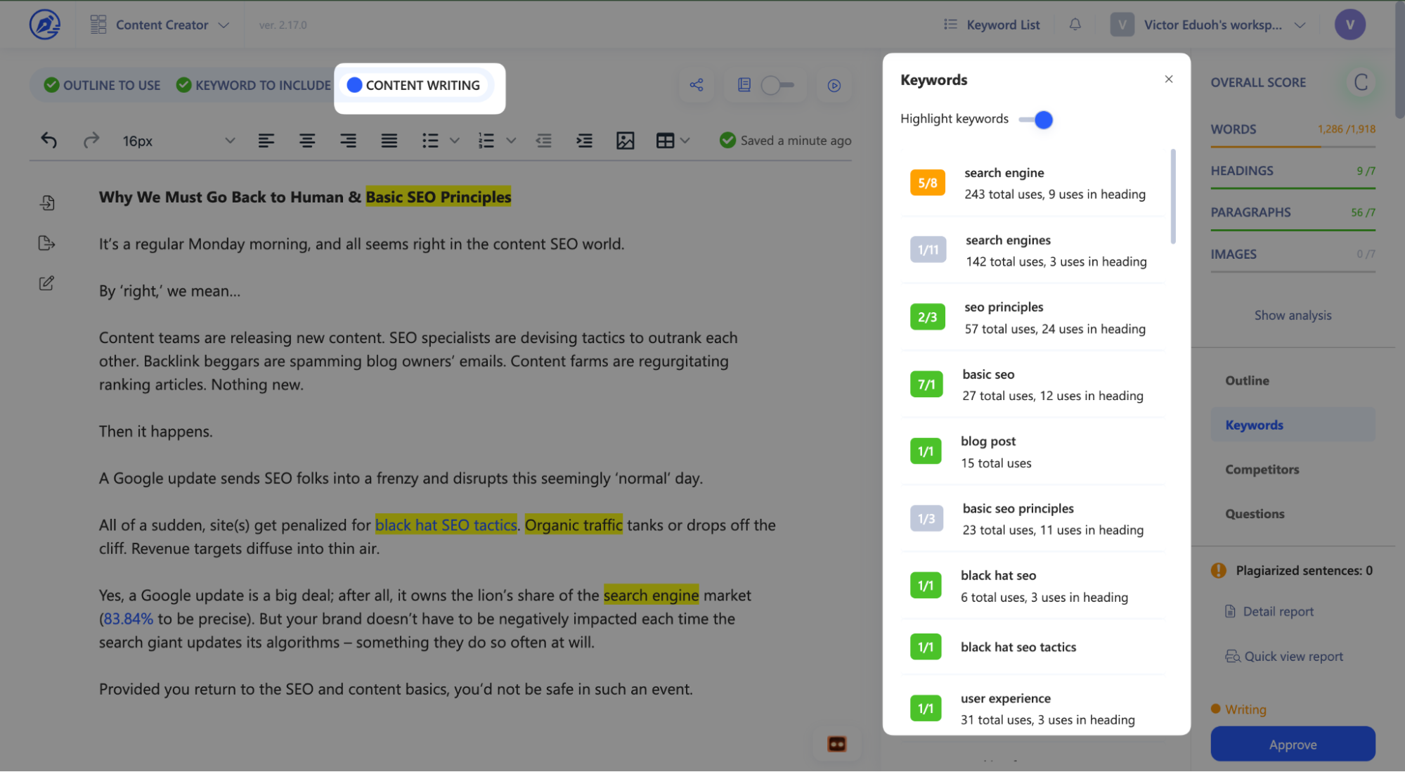 Write And Optimize Your Blog Post With Content Creator