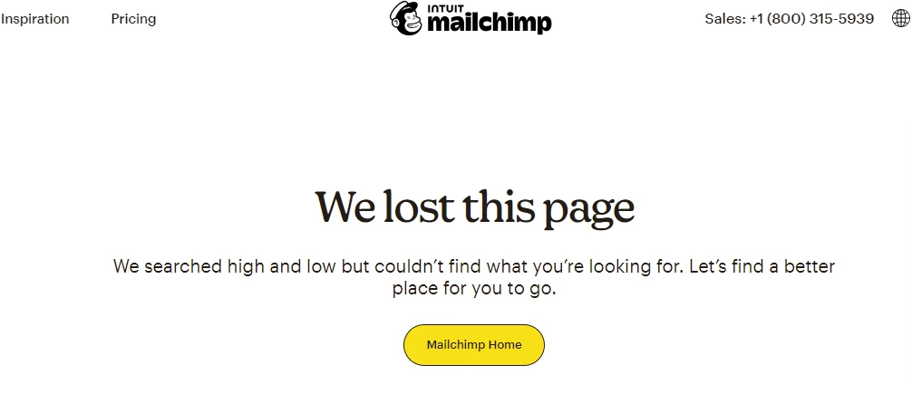 Mailchimp 404 Message