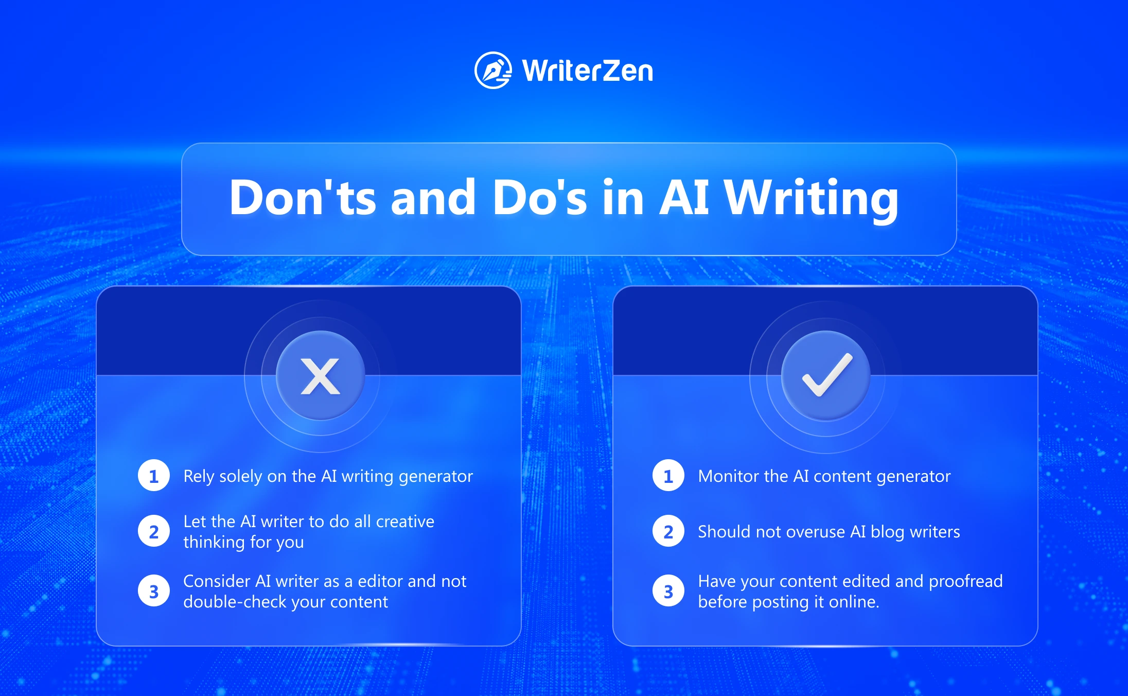 Don'ts and Do's in AI Writing