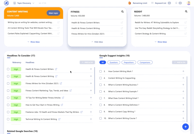 Find New Topics And Build Long-Tail Keywords With Topic Discovery