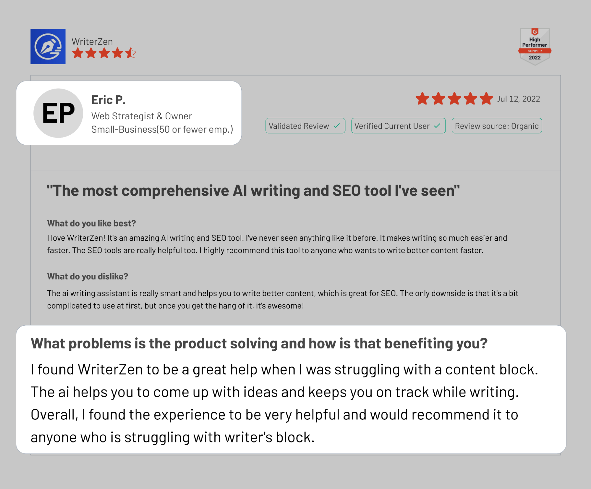 Good Feedback From WriterZen Users